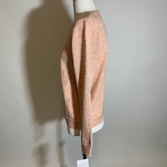 NWT Alfred Dunner Pink Metallic Scalloped Neck Sweater Womens Petite Size PM - Picture 3 of 9